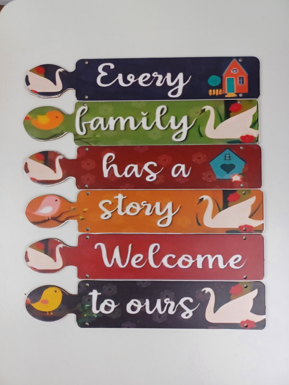 Welcome to Ours Multicolor Family Story Wall Plaque Set